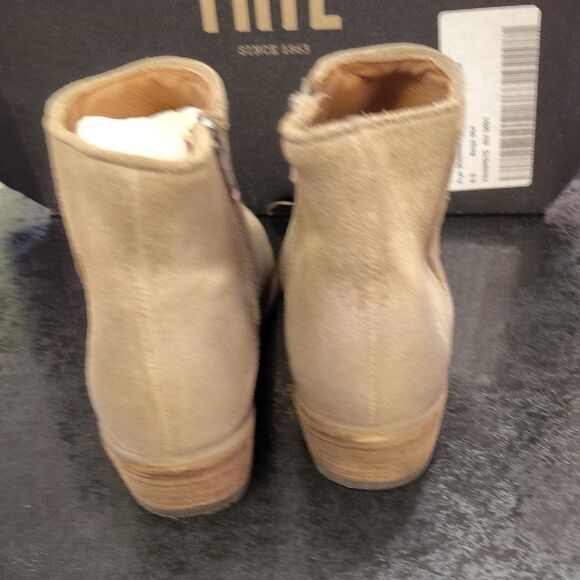 Frye Tan Ankle Booties with Low Heel - Picture 5 of 8